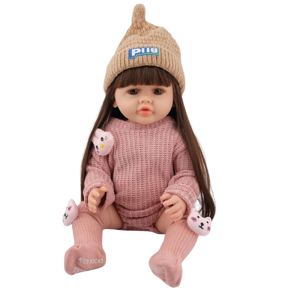 BEBE MUÑECA REAL SILICONA GORRO CAFE PUG