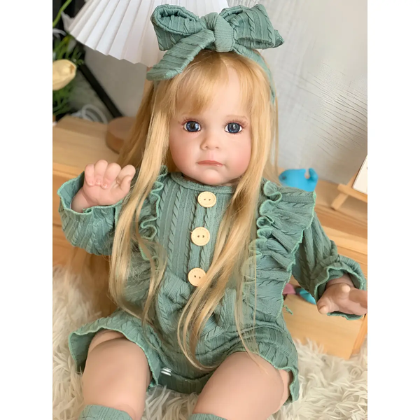 MUÑECA REALISTA VESTIDO VERDE AMERICANA 60 CM