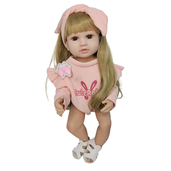 BEBE MUÑECA REAL SILICONA MOÑO ROSADO