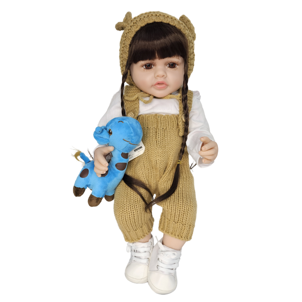 BEBE MUÑECA REAL SILICONA CROCHE CAFE