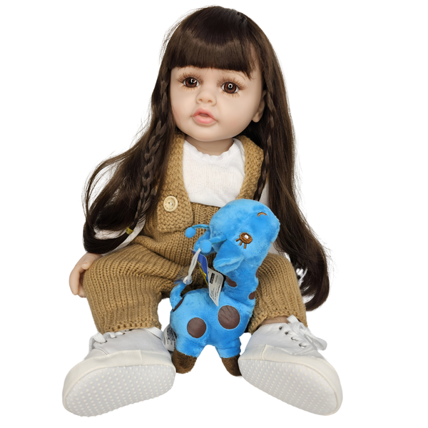 MUÑECA REAL DE SILICONA CON MECANISMO CROCHE CAFE