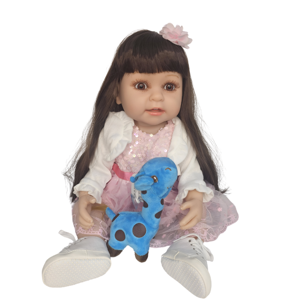 BEBE MUÑECA REAL SILICONA VESTIDO LENTEJUELAS